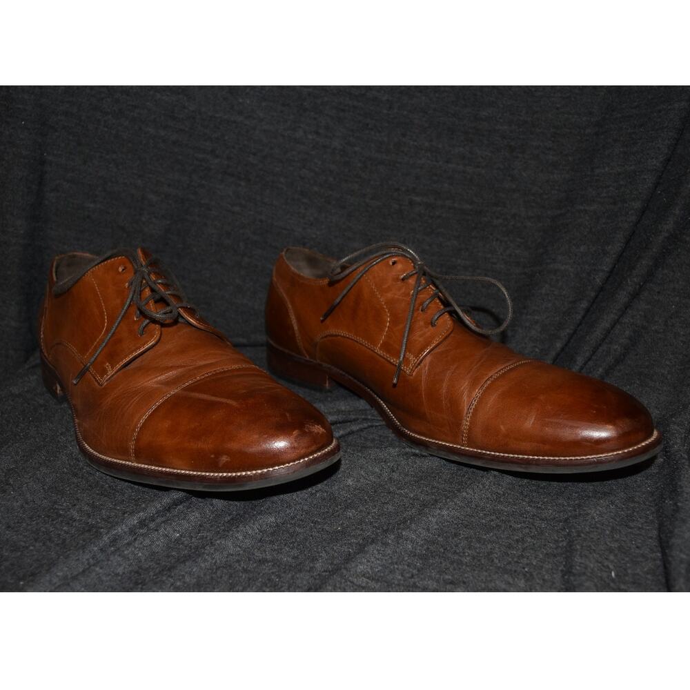 Cole Haan Men's 13 M Benton II Oxford Cap Toe Leather Dress Shoes Brown